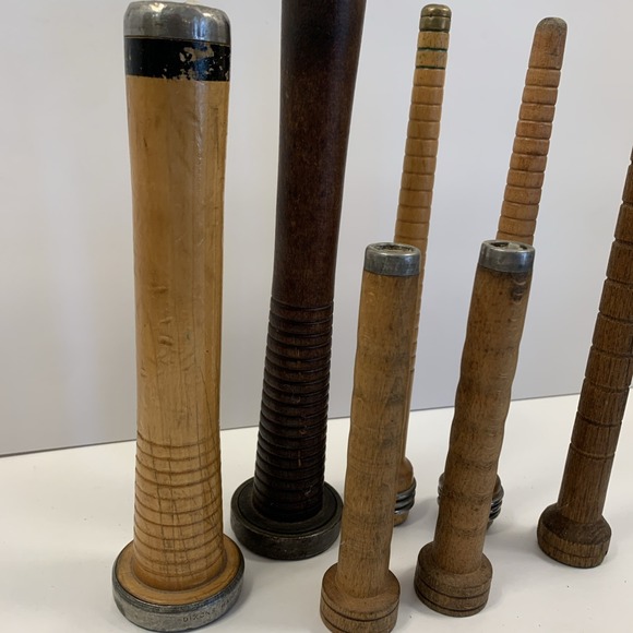 7 Vtg Industrial Brown Wood Textile Spools Rustic Primitive Farmhouse Home Decor - Picture 4 of 8